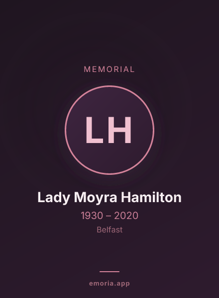 Memorial portrait of Lady Moyra Hamilton
