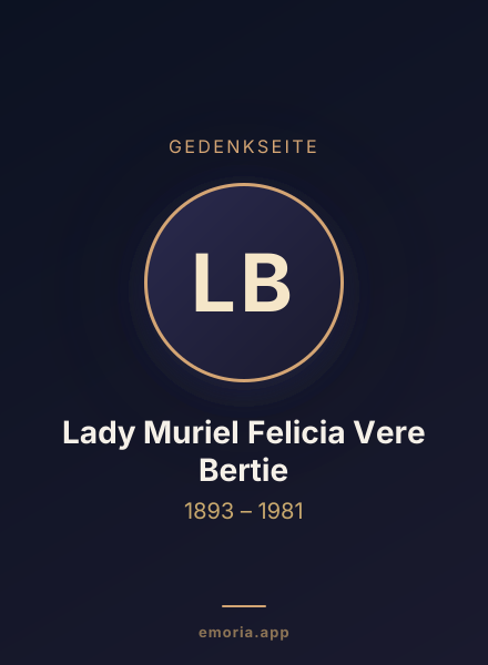 Gedenkportrait von Lady Muriel Felicia Vere Bertie