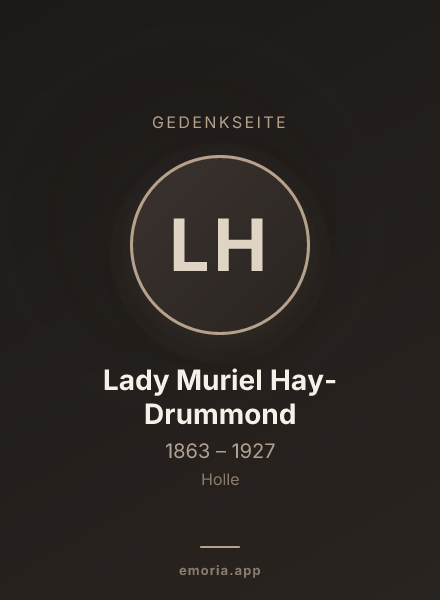 Gedenkportrait von Lady Muriel Hay-Drummond