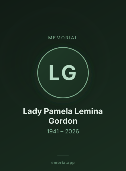 Memorial portrait of Lady Pamela Lemina Gordon