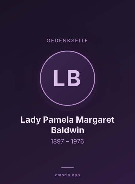 Gedenkportrait von Lady Pamela Margaret Baldwin