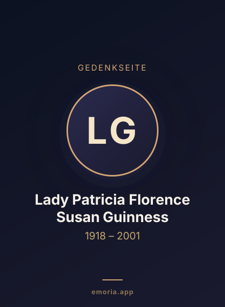 Gedenkportrait von Lady Patricia Florence Susan Guinness