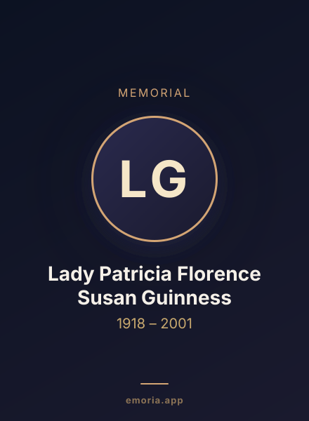 Memorial portrait of Lady Patricia Florence Susan Guinness