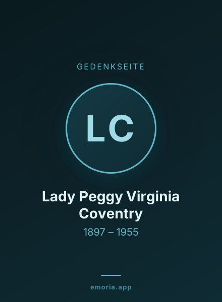 Gedenkportrait von Lady Peggy Virginia Coventry