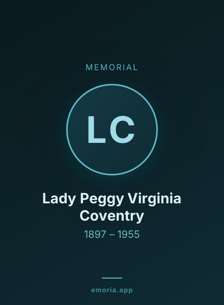 Memorial portrait of Lady Peggy Virginia Coventry