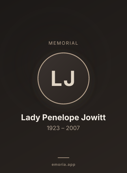 Memorial portrait of Lady Penelope Jowitt