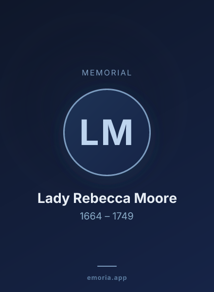 Memorial portrait of Lady Rebecca Moore