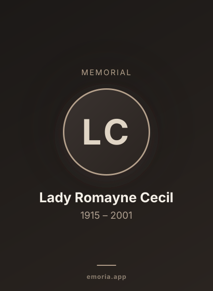 Memorial portrait of Lady Romayne Cecil