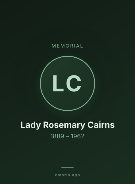 Memorial portrait of Lady Rosemary Cairns
