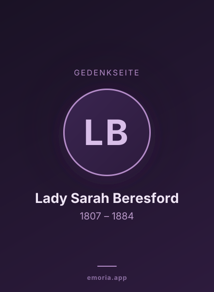 Gedenkportrait von Lady Sarah Beresford