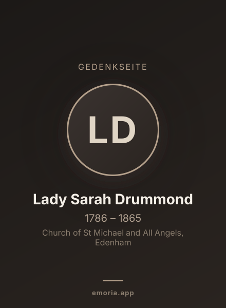 Gedenkportrait von Lady Sarah Drummond