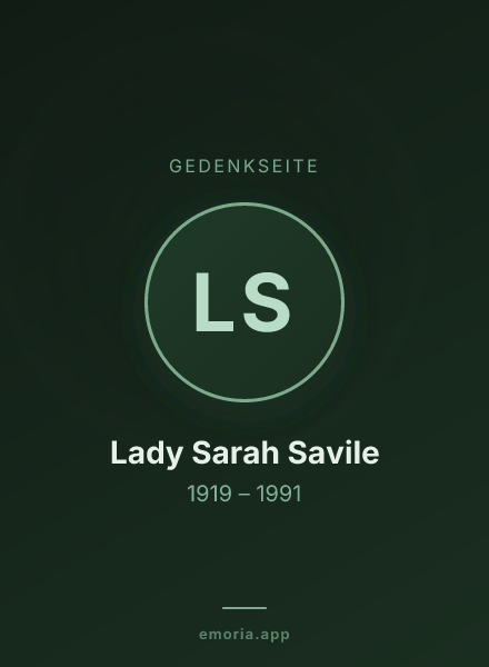 Gedenkportrait von Lady Sarah Savile