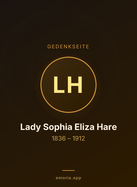 Gedenkportrait von Lady Sophia Eliza Hare