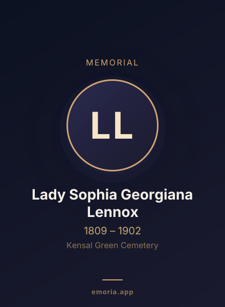 Memorial portrait of Lady Sophia Georgiana Lennox
