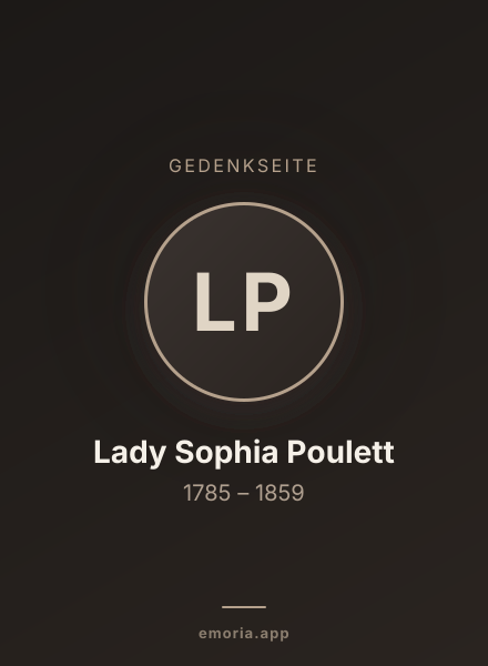 Gedenkportrait von Lady Sophia Poulett