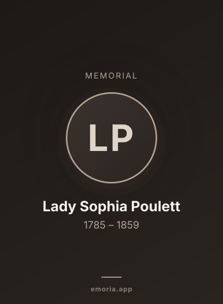 Memorial portrait of Lady Sophia Poulett