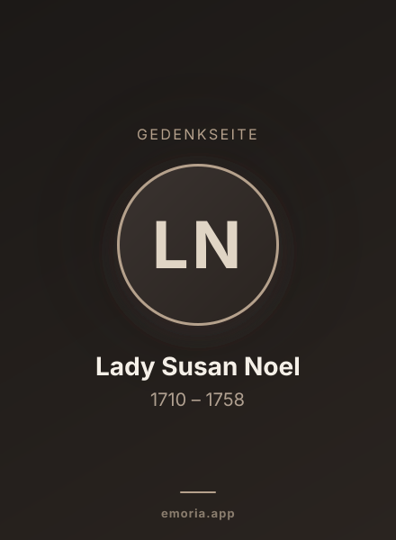 Gedenkportrait von Lady Susan Noel