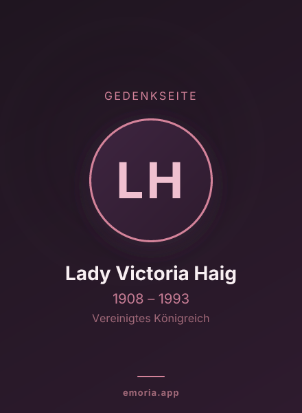 Gedenkportrait von Lady Victoria Haig