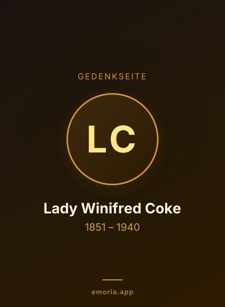 Gedenkportrait von Lady Winifred Coke