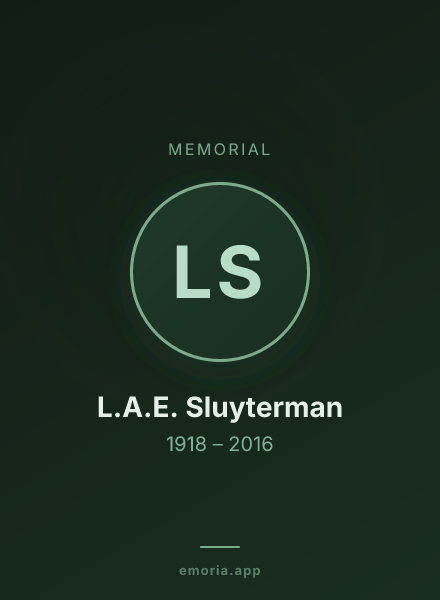 Memorial portrait of L.A.E. Sluyterman