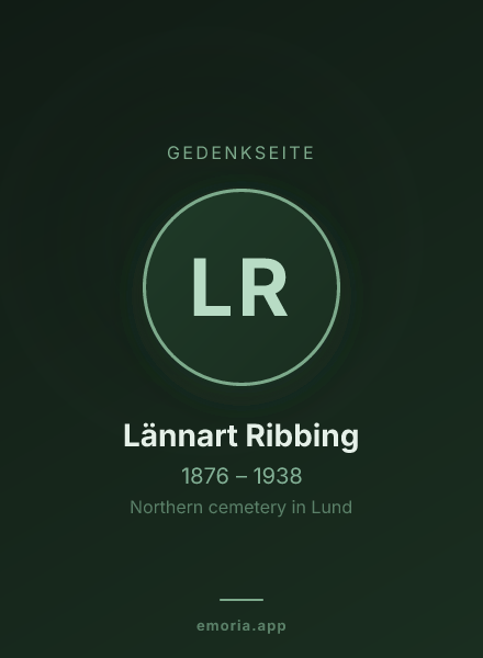 Gedenkportrait von Lännart Ribbing