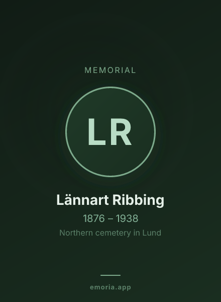 Memorial portrait of Lännart Ribbing