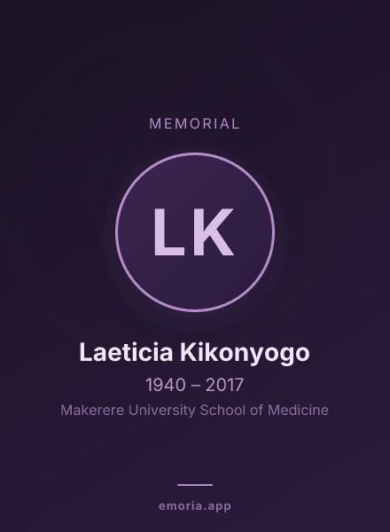 Memorial portrait of Laeticia Kikonyogo