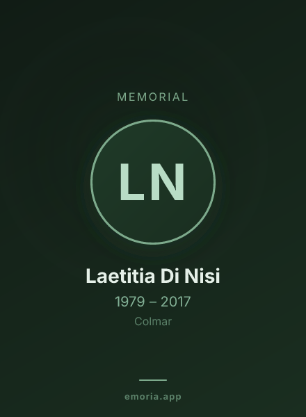 Memorial portrait of Laetitia Di Nisi