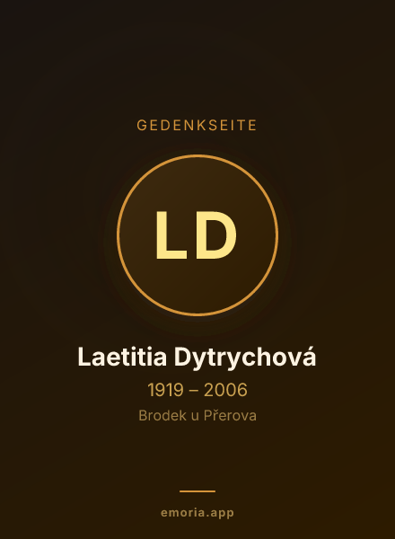 Gedenkportrait von Laetitia Dytrychová