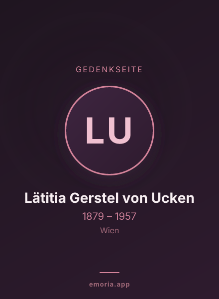 Gedenkportrait von Lätitia Gerstel von Ucken