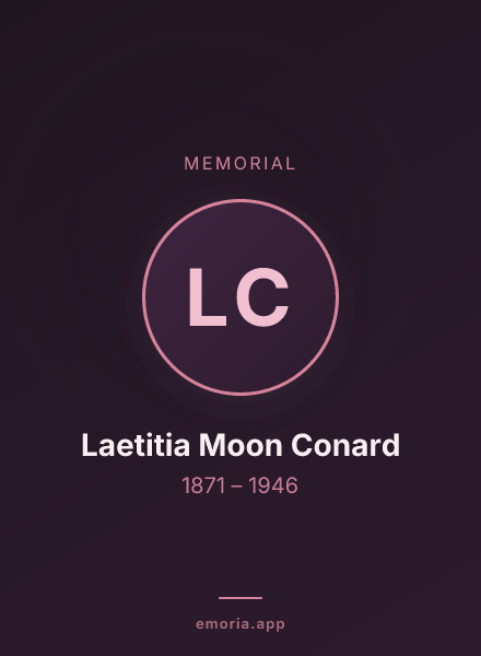 Memorial portrait of Laetitia Moon Conard