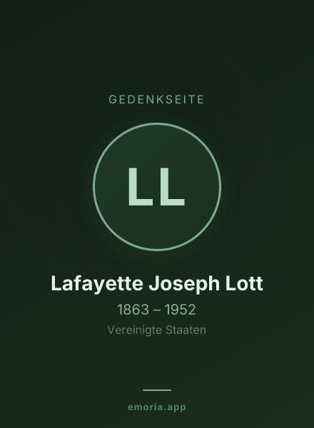 Gedenkportrait von Lafayette Joseph Lott