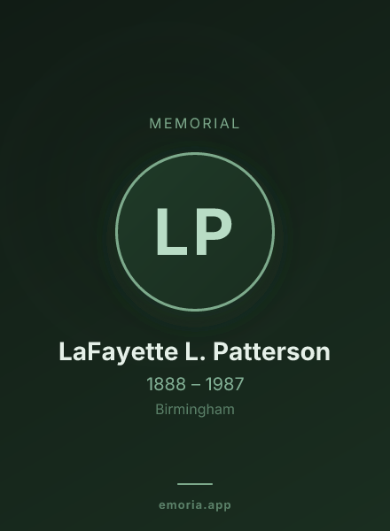 Memorial portrait of LaFayette L. Patterson