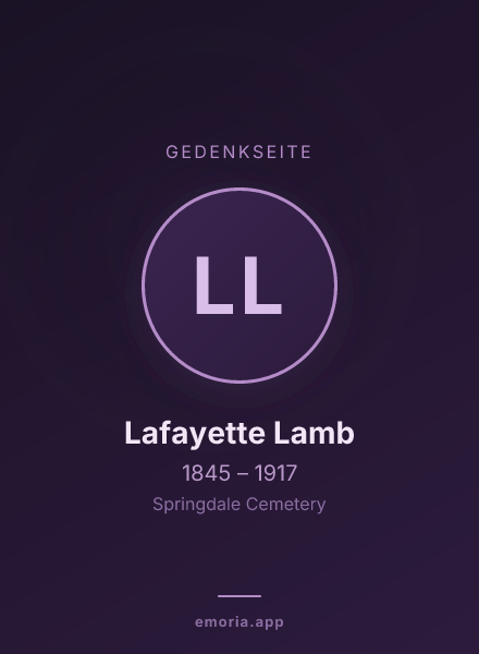 Gedenkportrait von Lafayette Lamb