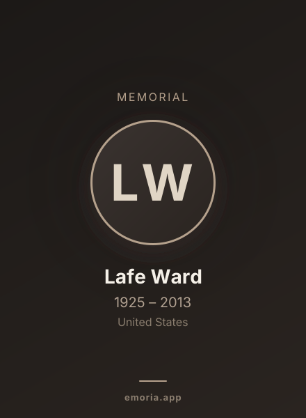Memorial portrait of Lafe Ward