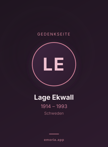 Gedenkportrait von Lage Ekwall