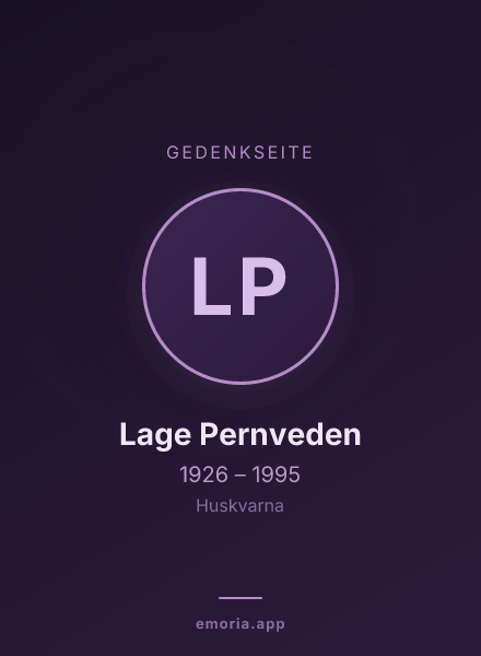 Gedenkportrait von Lage Pernveden