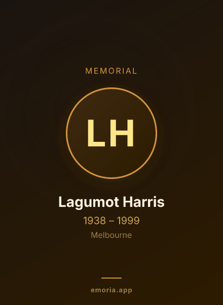 Memorial portrait of Lagumot Harris