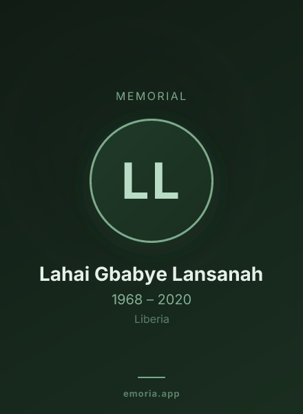 Memorial portrait of Lahai Gbabye Lansanah