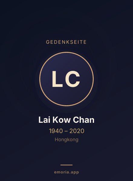 Gedenkportrait von Lai Kow Chan