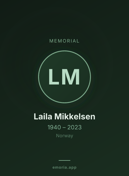 Memorial portrait of Laila Mikkelsen