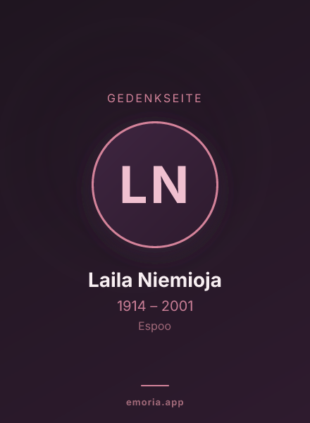 Gedenkportrait von Laila Niemioja