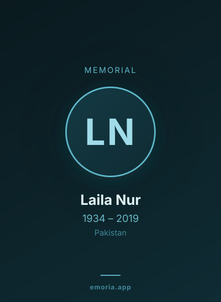 Memorial portrait of Laila Nur