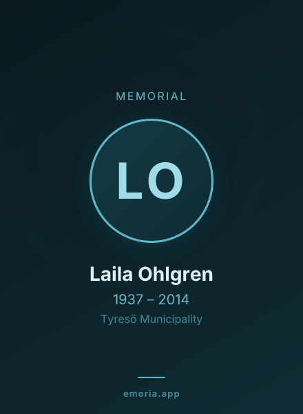 Memorial portrait of Laila Ohlgren