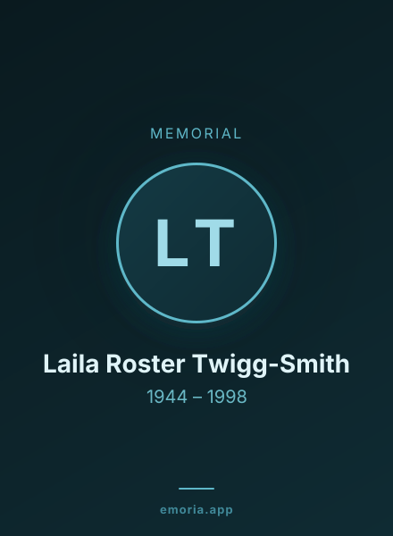 Memorial portrait of Laila Roster Twigg-Smith
