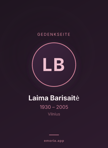 Gedenkportrait von Laima Barisaitė