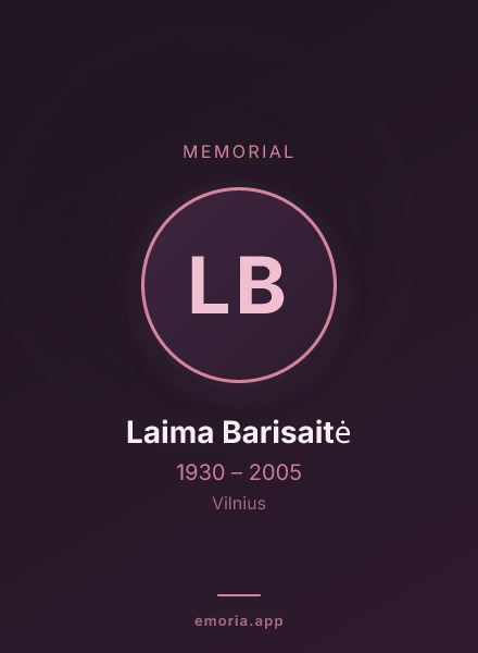 Memorial portrait of Laima Barisaitė
