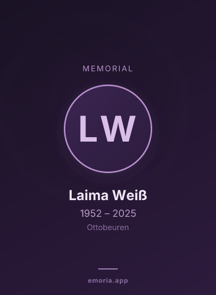 Memorial portrait of Laima Weiß