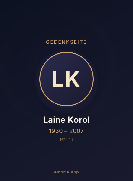 Gedenkportrait von Laine Korol