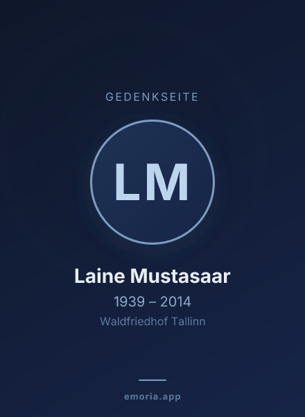 Gedenkportrait von Laine Mustasaar
